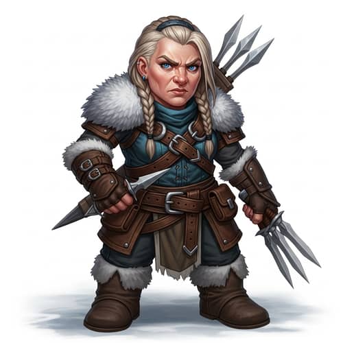 Female Dwarf Rogue Illustration with Northern Features