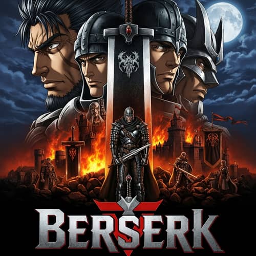 Berserk Fantasy Anime Poster | Medieval Battles Theme