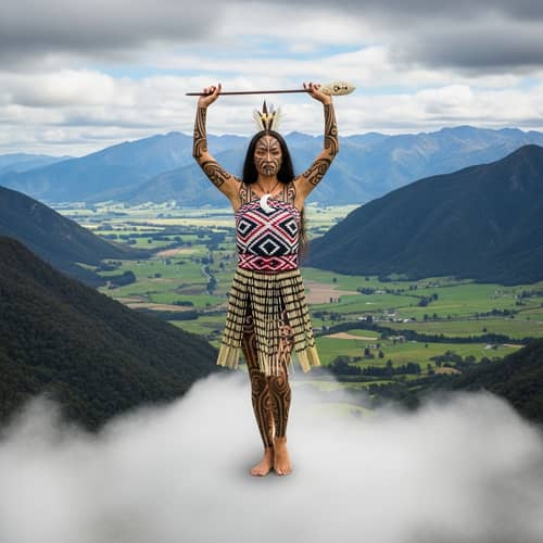 Stunning Maori Goddess in New Zealand - Vibrant Cultural Portrait