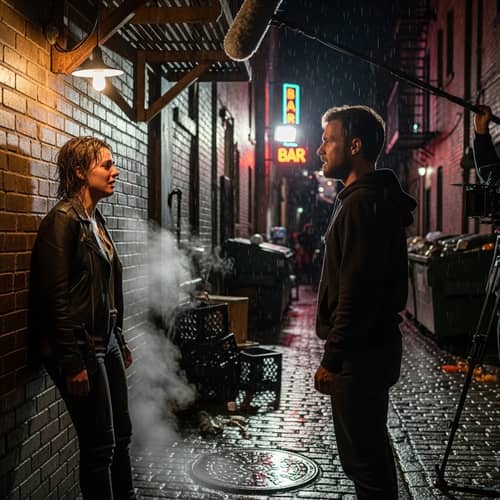 Nighttime Acting Scene - Engaging Performances