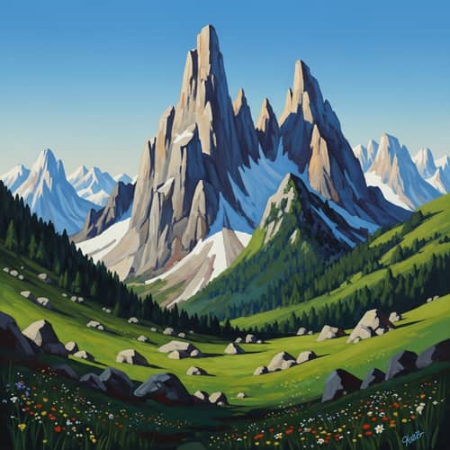 Abstract Mountain Landscape Art | Expressive Peaks & Valleys