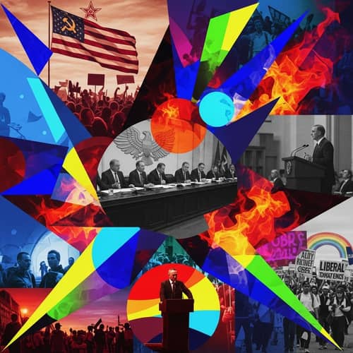 Abstract Political Events Collage - Geometric Art