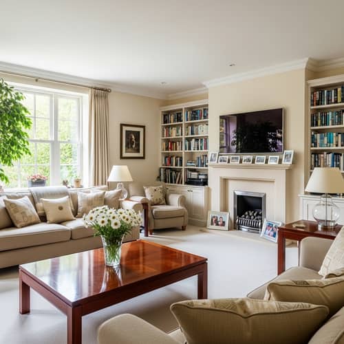 Spacious Living Room with Natural Neutral Tones | Cozy Interior Design