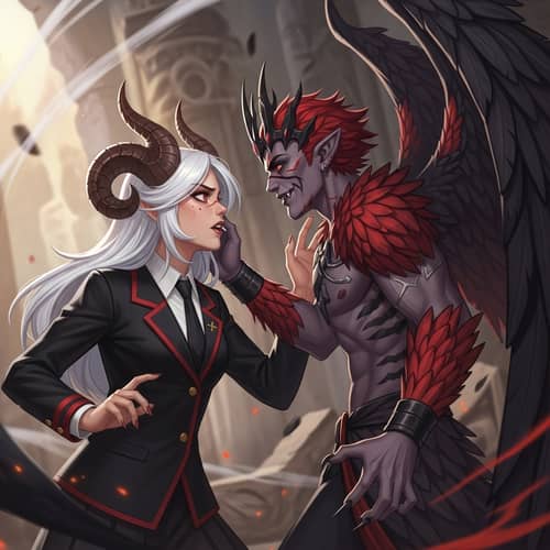 Hazbin Hotel Chapter 8: Charlie and Lucifer in Demon Form - Mystic Scene