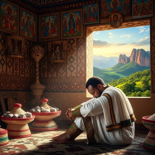 Ethiopian Man in Traditional House | Symbolic Act of Remorse