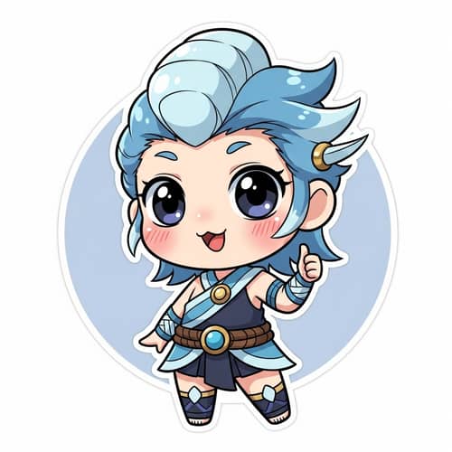 Kawaii Style Chibi Character of Katara from The Last Air Bender