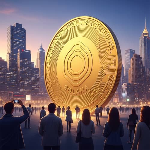 Solana Coin Takeover - Spectacular Scene in a Cityscape