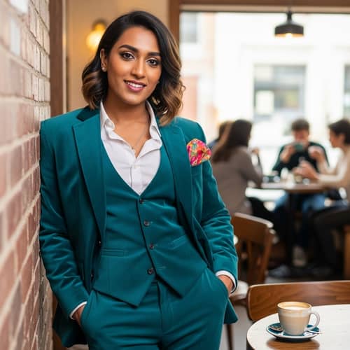 Charming Indian Crossdresser in Trendy Western Outfit