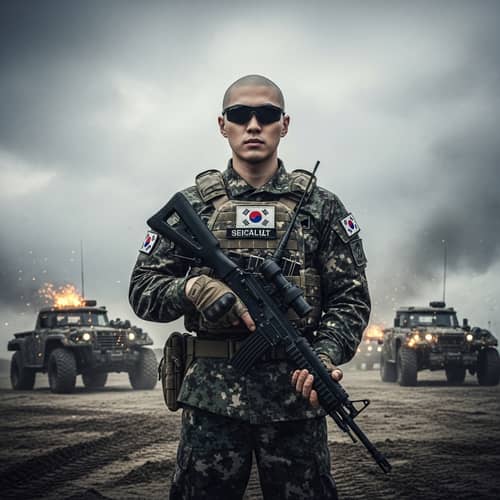 South Korean Special Forces Attire | War Field Portrait