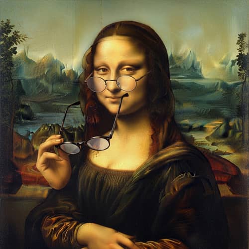 Optician's Artistic Interpretation of Classic Painting with Glasses