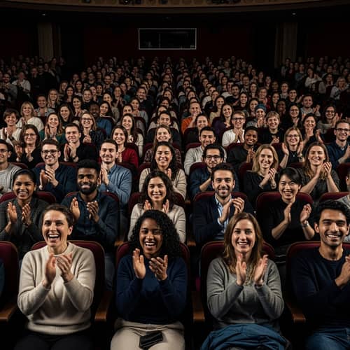 Diverse Audience Enjoying Theatrical Performance | Emotional Photography