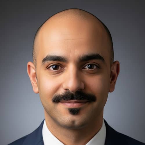 Detailed Portrait of Arabic Interior Designer with Mid-Tan Skin Tone