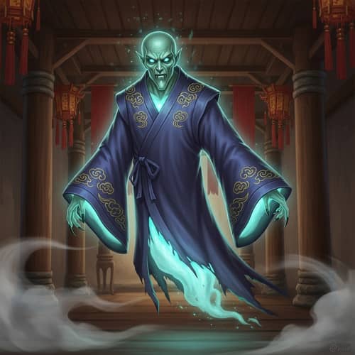 Asian Folklore Ghost Illustration | Ethereal and Menacing Phantom