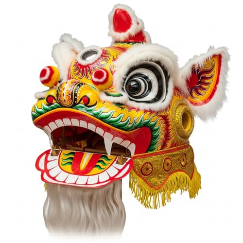 Traditional Vietnamese Lion Dance Head Mask | Celebrations