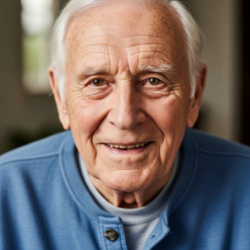 Wisdom of Age: Friendly Elderly Caucasian Man with White Hair