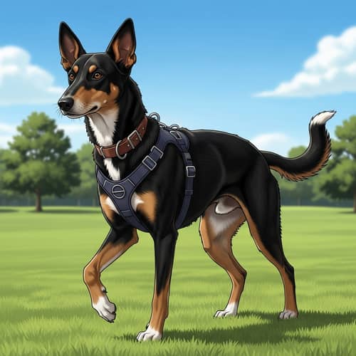 Loona the Heel Hound: Realistic Medium-Sized Black Dog Loona the Heel Hound: Realistic Medium-Sized Black Dog