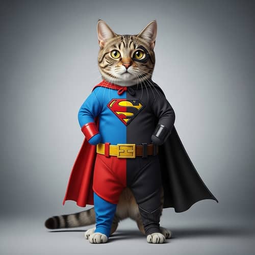 Unique Superhero Cat Costume for High-Definition Quality