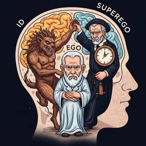Sigmund Freud's Model of the Psyche: Id, Ego, Superego Balancing Act