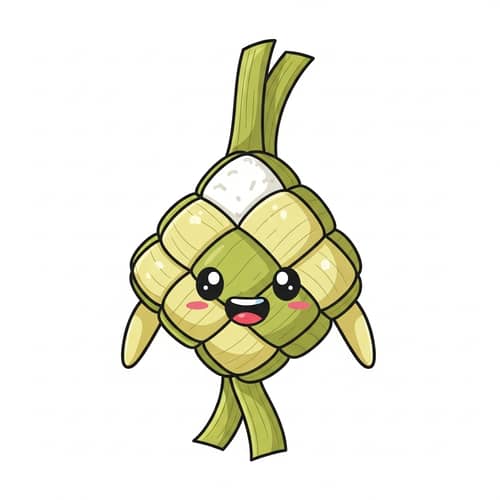 Cute Ketupat Cartoon for Festive Seasons