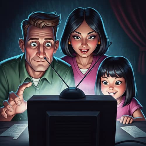Spooky Halloween Cartoon Family by Vintage TV Set