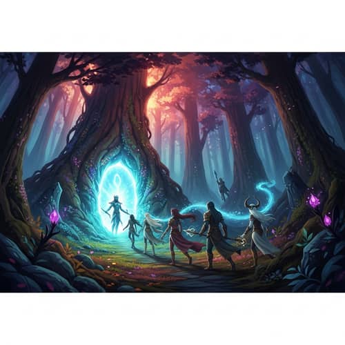 Enchanted Forest Portal: Ethereal Beings Emerged | Fantasy Art
