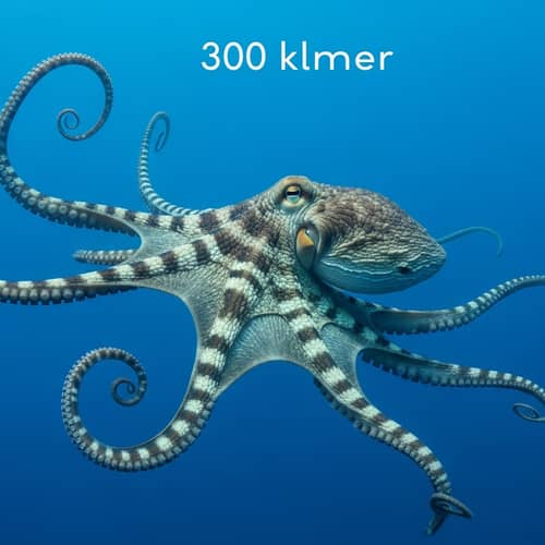 Colossal Octopus: Giant Marine Creature in Deep Blue Sea
