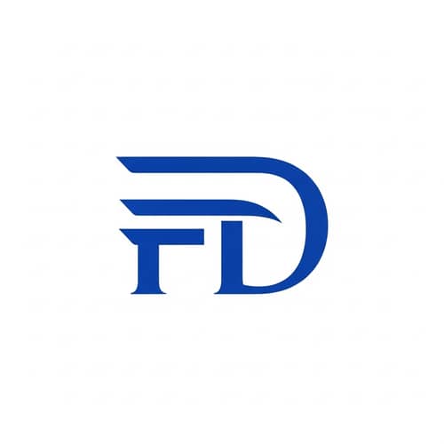 Elegant FD Logo Design in Royal Blue | Minimalist Aesthetic