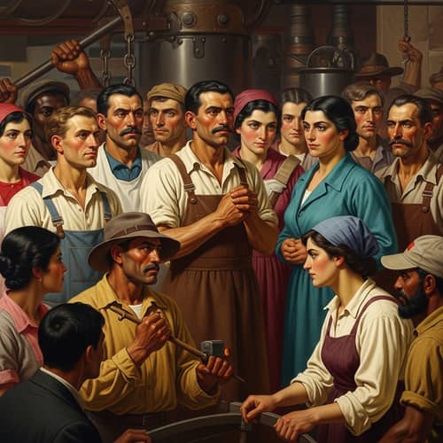 Contemporary Workers' Struggles Depiction