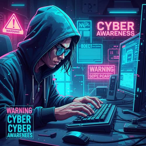 Futuristic Hacker Illustration | Cyberpunk Digital Art