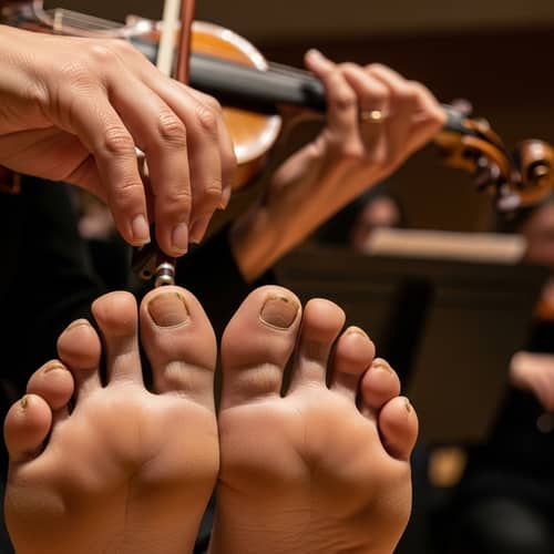 Talented Violin Player with Gnarled Toenails - Music & Contrast
