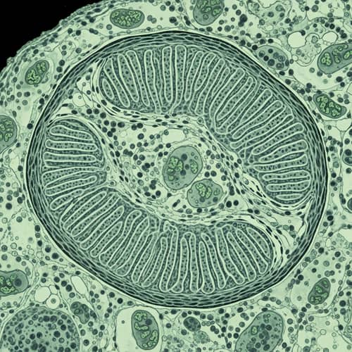 Cross-Striated Muscle Cell Microscopic View