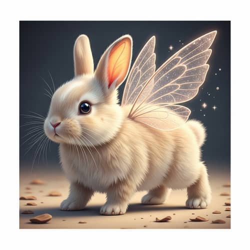 Enchanting Bunny with Wings - Magical and Whimsical