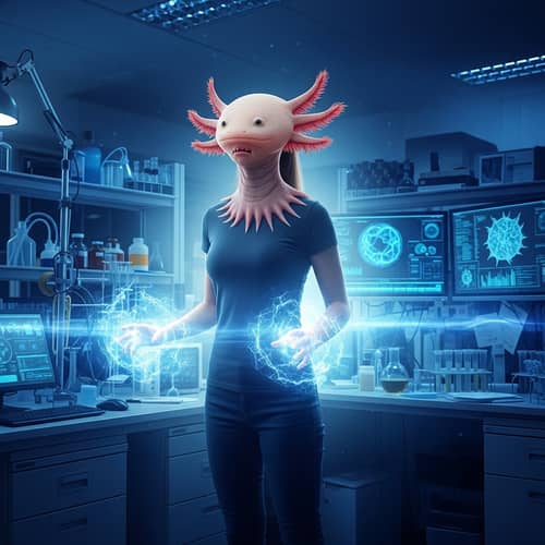 Human-Axolotl Hybrid with Regenerative Abilities