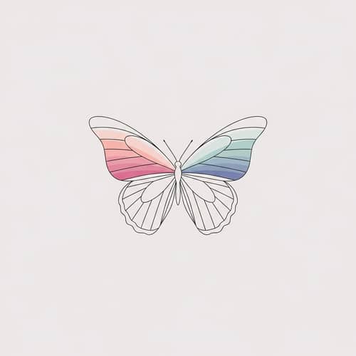 Minimalistic Butterfly: Clean Design with Gradient Colors
