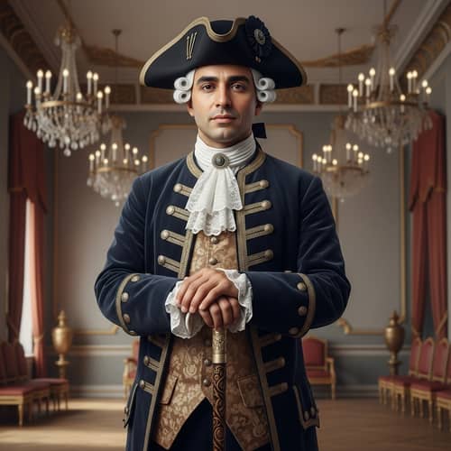 Elegant 18th-Century Gentleman in Tricorn Hat | Nobility and Power