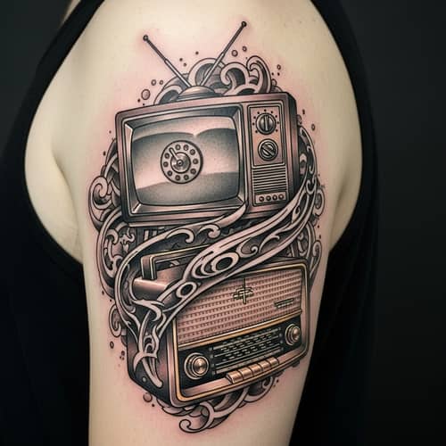 Unique Vintage Media Tattoo Design