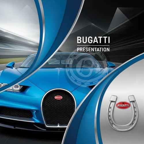 Bugatti Presentation Design with Horseshoe Grille & Logo