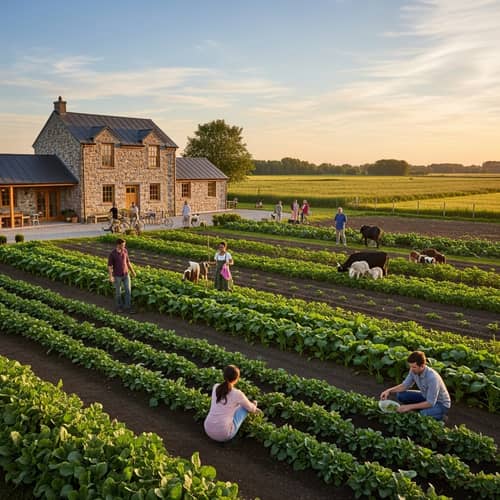 Tranquil Agro Farm with Diverse Crops and Welcoming Atmosphere
