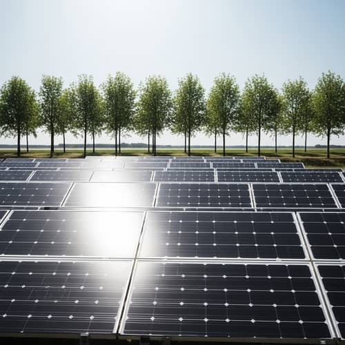 Minimalist Photovoltaic Solar Panels Landscape