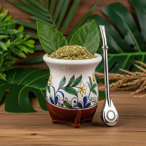 Authentic Brazilian Yerba Mate Experience with Cuia and Bombilla