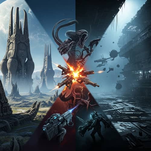 Sci-Fi Crossover Scene | Intergalactic Video Game Universe Clash