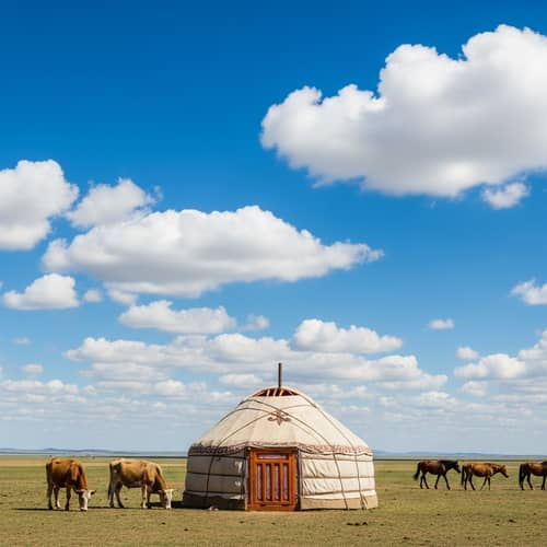 Kazakh Yurt in the Steppe: A Cultural Icon
