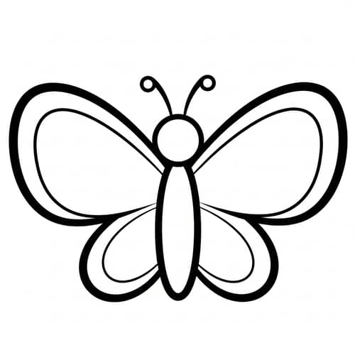 Simple Cartoon Butterfly | Coloring Design for Kids