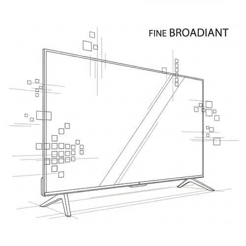 Line Art Sketch of a Modern Television