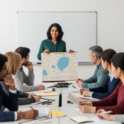 Astrology Coach Teaching Diverse Adults with Star Chart