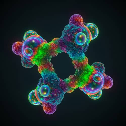 3D Swamp Molecule: Dreamlike & Contrasting Molecular Structure