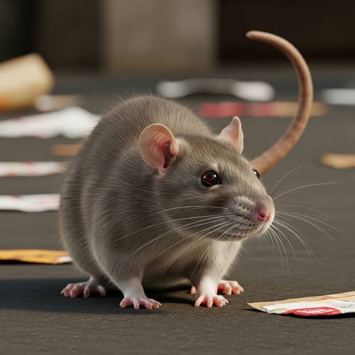 Common Rat with Grayish-Brown Coat | Watchful Radiant Eyes