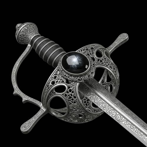 Elegant and Dangerous Cursed Rapier with Intricate Details