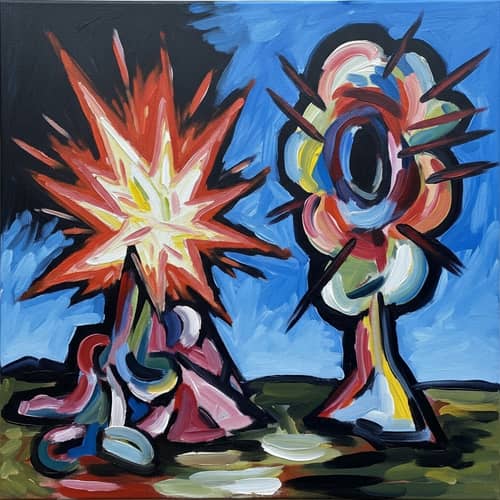 Abstract Explosion or Void Painting Inspired by Hans Hofmann