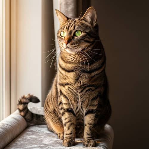 Sleek Domestic Cat with Illuminated Eyes | Ethereal Look